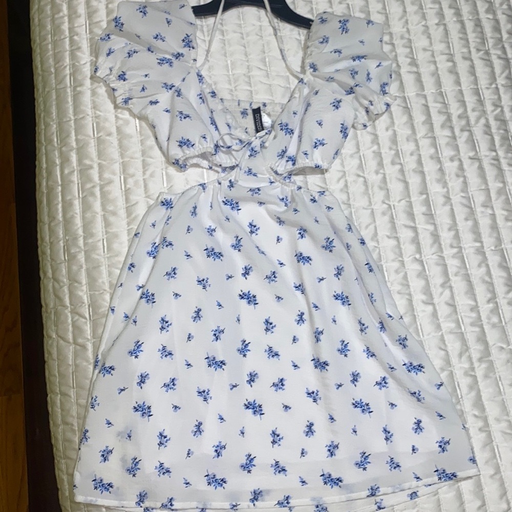 Cute Blue Flower Dress